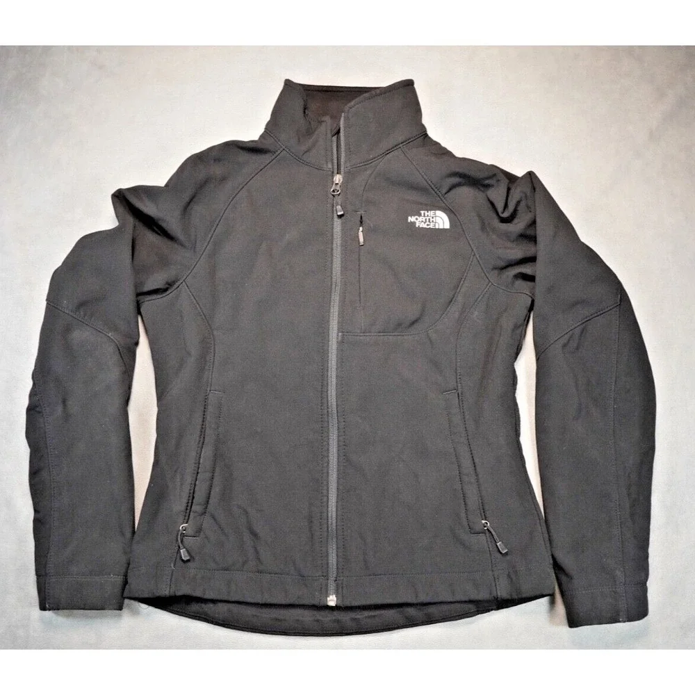 The North Face Apex Black Fleece‎ Lined Softshell Jacket Women's S Pockets